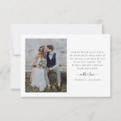 Minimalistisch Eenvoudig Manuscript met de Foto va Bedankkaart (Achterkant)