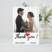 Minimalistisch Eenvoudig Manuscript met de Foto va Bedankkaart (Staand voorkant)