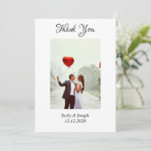 Minimalistisch Eenvoudig Manuscript met de Foto va Bedankkaart (Staand voorkant)