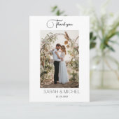 Minimalistisch Eenvoudig Manuscript met de Foto va Bedankkaart (Staand voorkant)