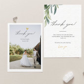 Minimalistisch Eenvoudig Manuscript met de Foto va Bedankkaart