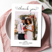 Minimalistisch Eenvoudig Manuscript met de Foto va Bedankkaart