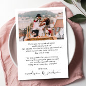 Minimalistisch Eenvoudig Manuscript met de Foto va Bedankkaart