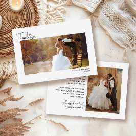 Minimalistisch Eenvoudig Manuscript met de Foto va Bedankkaart