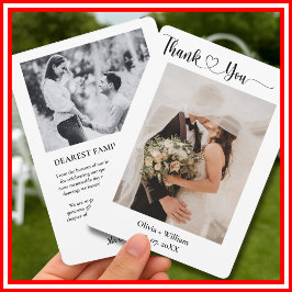 Minimalistisch Eenvoudig Manuscript met de Foto va Bedankkaart