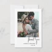 Minimalistisch Eenvoudig Manuscript met de Foto va Bedankkaart (Voorkant)