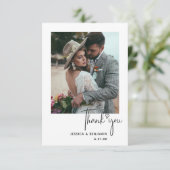 Minimalistisch Eenvoudig Manuscript met de Foto va Bedankkaart (Staand voorkant)