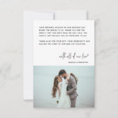 Minimalistisch Eenvoudig Manuscript met de Foto va Bedankkaart (Achterkant)