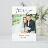 Minimalistisch Eenvoudig Manuscript met de Foto va Bedankkaart (Staand voorkant)