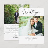 Minimalistisch Eenvoudig Manuscript met de Foto va Bedankkaart (Voorkant / Achterkant)