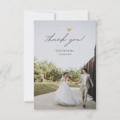Minimalistisch Eenvoudig Manuscript met de Foto va Bedankkaart (Voorkant)