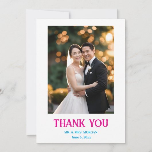 Minimalistisch Eenvoudig Manuscript met de Foto va Bedankkaart (Voorkant)