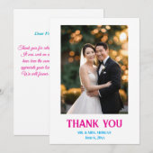 Minimalistisch Eenvoudig Manuscript met de Foto va Bedankkaart (Voorkant / Achterkant)