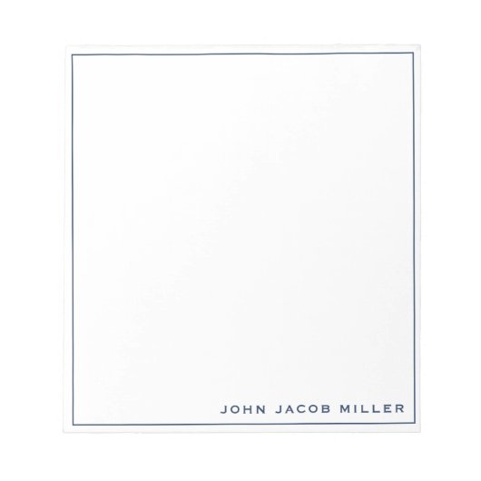 Minimalistisch eenvoudig marineblauw notitieblok (Voorkant)