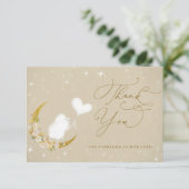 Minimalistisch eenvoudig modern Baby shower Bedankkaart (Staand voorkant)