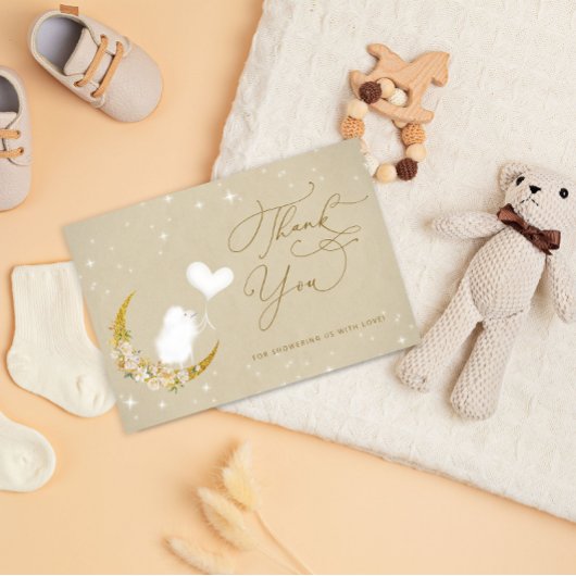 Minimalistisch eenvoudig modern Baby shower Bedankkaart