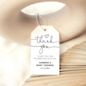 Minimalistisch eenvoudig modern Baby shower dank u Cadeaulabel