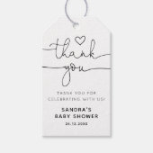 Minimalistisch eenvoudig modern Baby shower dank u Cadeaulabel (Voorkant)