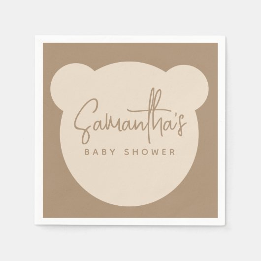 Minimalistisch eenvoudig modern Baby shower Servet (Voorkant)