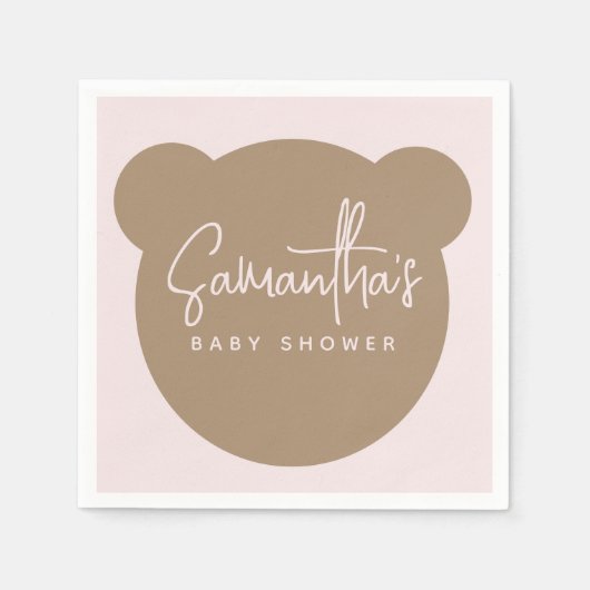 Minimalistisch eenvoudig modern Baby shower Servet (Voorkant)