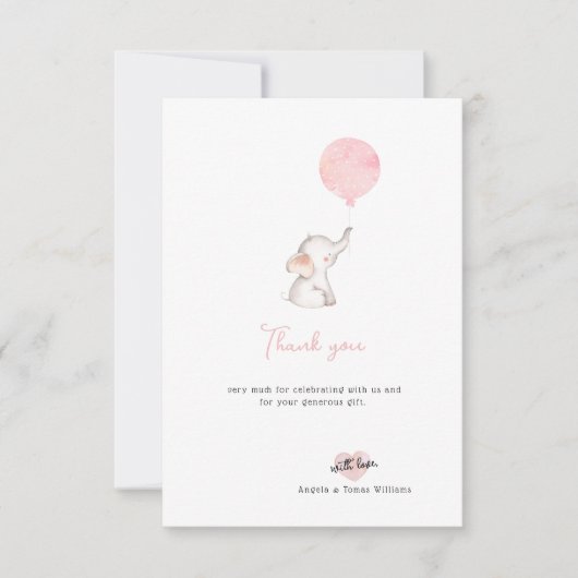 Minimalistisch eenvoudig modern Baby shower voor o Bedankkaart (Voorkant)