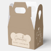 Minimalistisch eenvoudig modern beer Baby shower Bedankdoosjes (Geopend)