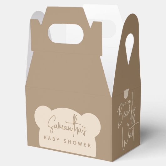 Minimalistisch eenvoudig modern beer Baby shower Bedankdoosjes (Geopend)