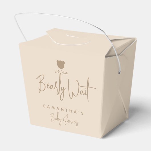 Minimalistisch eenvoudig modern beer Baby shower Bedankdoosjes (Achterkant)