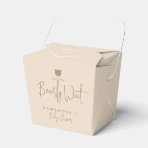 Minimalistisch eenvoudig modern beer Baby shower Bedankdoosjes