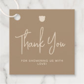 Minimalistisch eenvoudig modern beer Baby shower Bedankjes Labels (Voorkant)