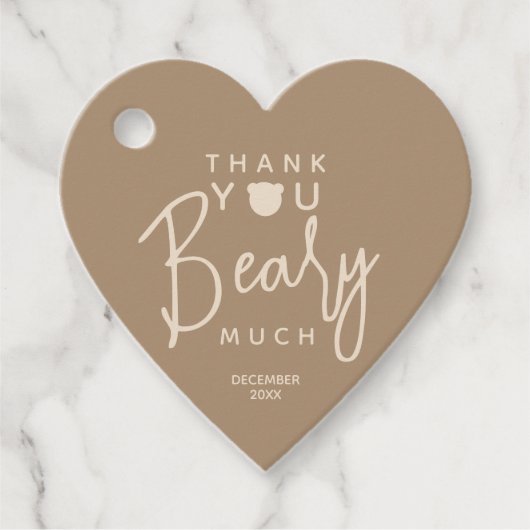 Minimalistisch eenvoudig modern beer Baby shower Bedankjes Labels (Voorkant)