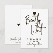 Minimalistisch eenvoudig modern beer Baby shower Bedankkaart (Voorkant / Achterkant)