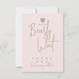 Minimalistisch eenvoudig modern beer Baby shower Bedankkaart