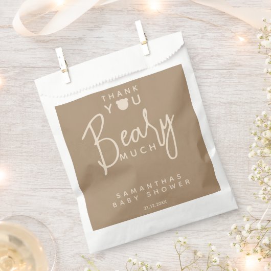 Minimalistisch eenvoudig modern beer Baby shower Bedankzakje (Geknipt)