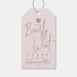 Minimalistisch eenvoudig modern beer Baby shower Cadeaulabel