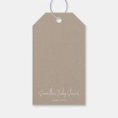 Minimalistisch eenvoudig modern beer Baby shower Cadeaulabel (Achterkant)