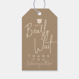 Minimalistisch eenvoudig modern beer Baby shower Cadeaulabel