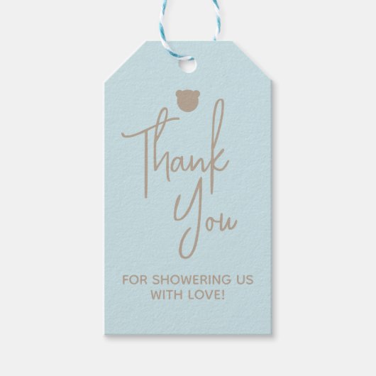 Minimalistisch eenvoudig modern beer Baby shower Cadeaulabel (Voorkant)