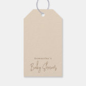 Minimalistisch eenvoudig modern beer Baby shower D Cadeaulabel (Achterkant)