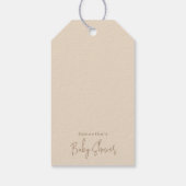 Minimalistisch eenvoudig modern beer Baby shower D Cadeaulabel (Achterkant)