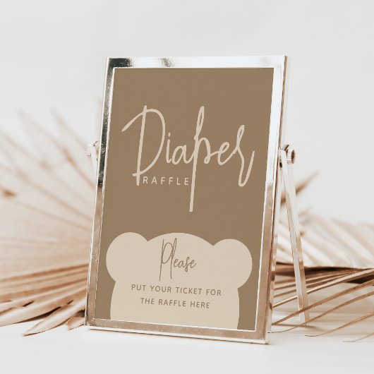 Minimalistisch eenvoudig modern Beer Baby shower D Poster