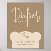 Minimalistisch eenvoudig modern Beer Baby shower D Poster (Voorkant)