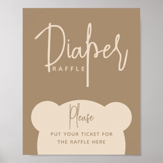 Minimalistisch eenvoudig modern Beer Baby shower D Poster (Voorkant)