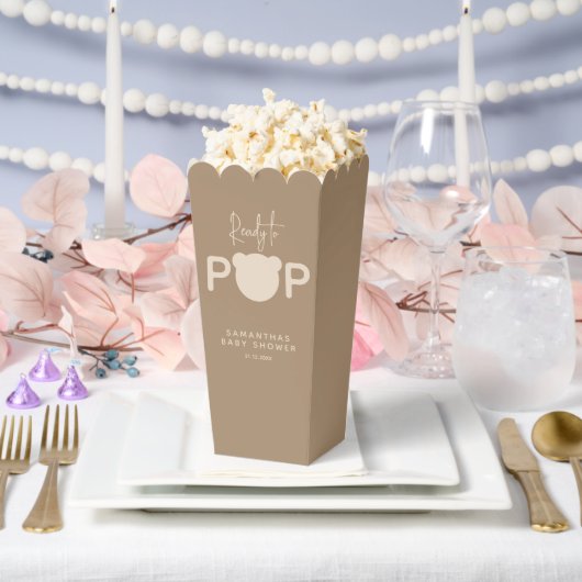 Minimalistisch eenvoudig modern beer Baby shower F Bedankdoosjes (Huwelijk)