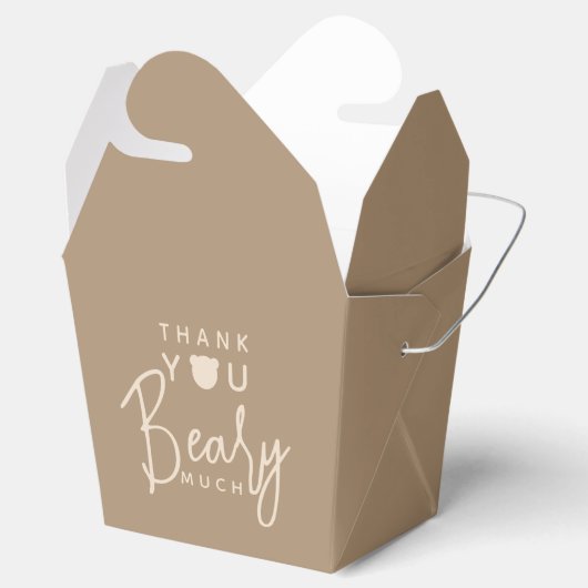 Minimalistisch eenvoudig modern beer Baby shower F Bedankdoosjes (Geopend)