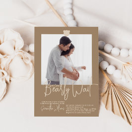 Minimalistisch eenvoudig modern beer Baby shower F Kaart