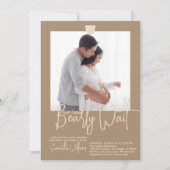 Minimalistisch eenvoudig modern beer Baby shower F Kaart (Voorkant)