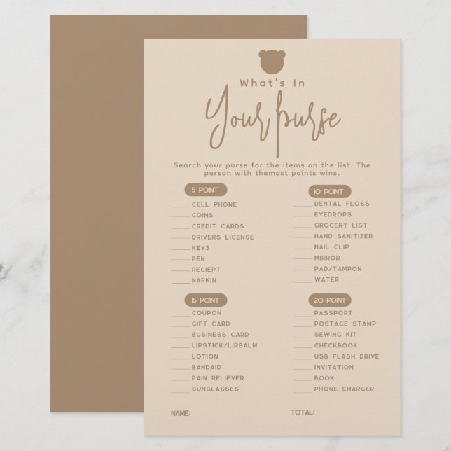 Minimalistisch eenvoudig modern beer Baby shower G (Voorkant / Achterkant)