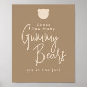 Minimalistisch eenvoudig modern Beer Baby shower G Poster (Voorkant)