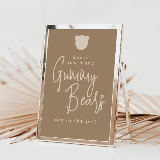 Minimalistisch eenvoudig modern Beer Baby shower G Poster